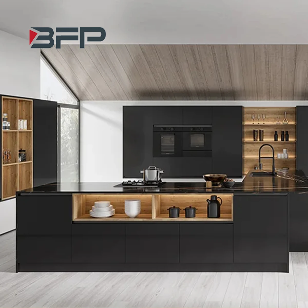 BFP modern optional durable  lacquer customized kitchen cabinets with accessories
