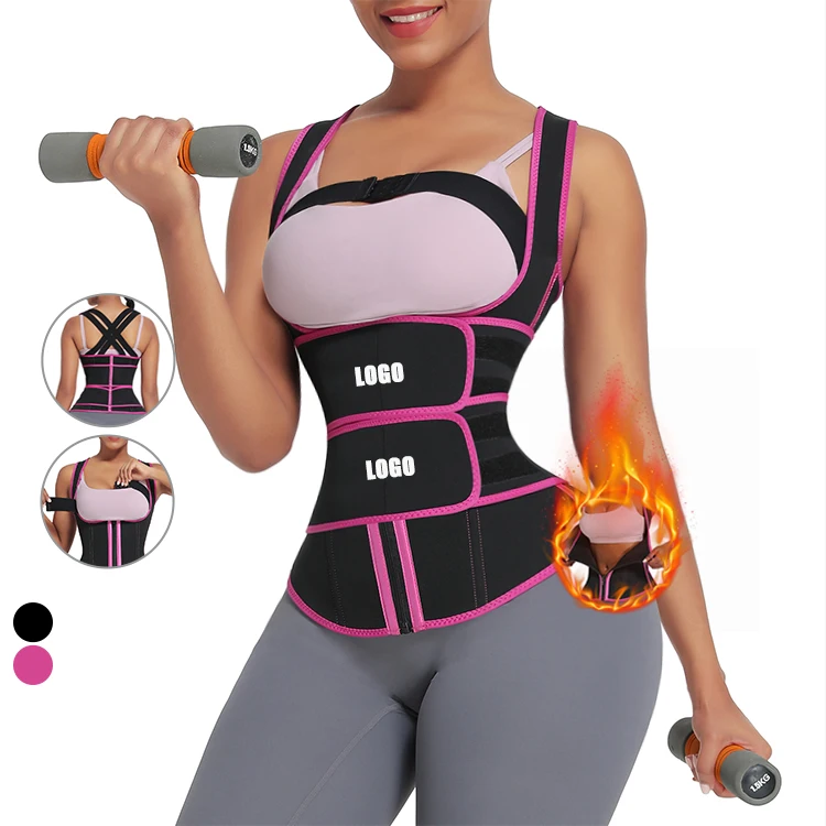 Waistdear Wholesale Fat Burning Neoprene Waist Trimmer Private Label Double Belt Waist Trainers Vest