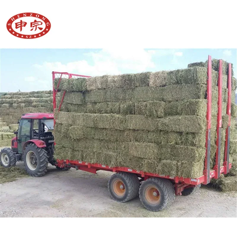 grass bale transport tandem axle farm tractor dump tipping trailer