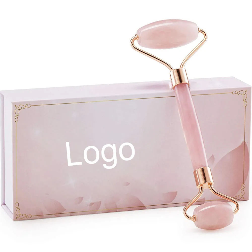 High Quality Skincare Pink Jade Roller Facial Massage 100% Real Natural Jade Stone Rose Quartz Jade Roller