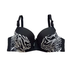 custom design sexy leopard thin cup shoulder strap widened three rows three button underwear bar