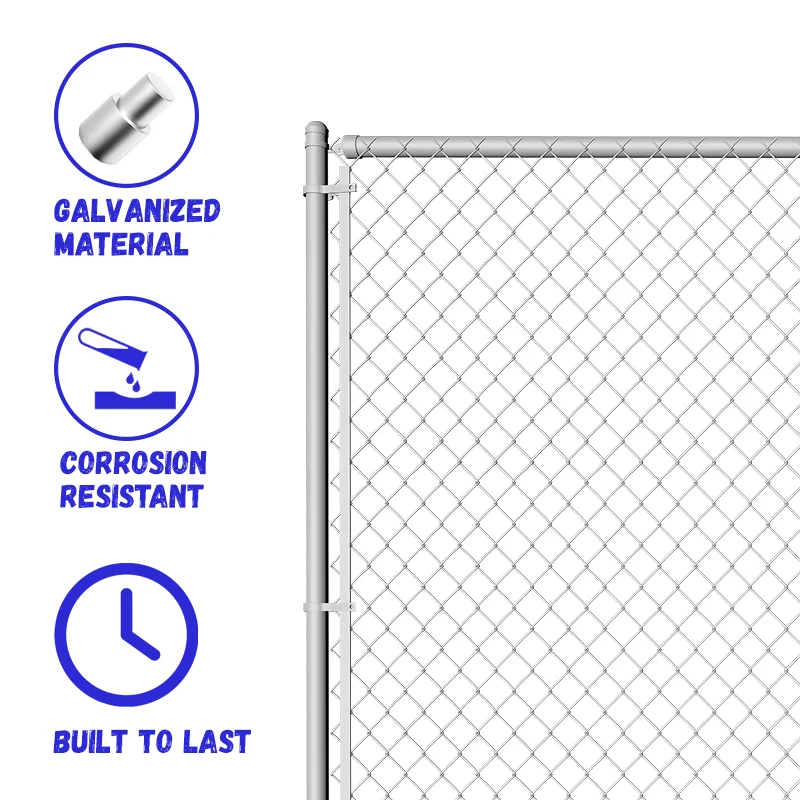 SRX 8ft Gauge Galvanized Diamond Fence 8 Foot 6 Foot PVC Black Coated Chain Link Cyclone Wire Mesh Metal Frame for Farm Fencing