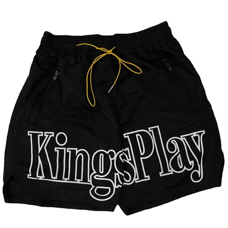 Xuhui Wholesale King Play Same Nylon Custom Logo 100 Polyester Drawstring Shorts Sweatpants Gym Beach Shorts Men