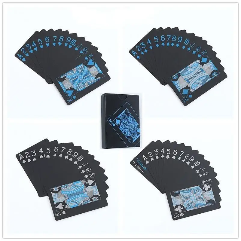 Wholesale Black PVC Plastic Poker Cards Durable Promotional Gift Poker