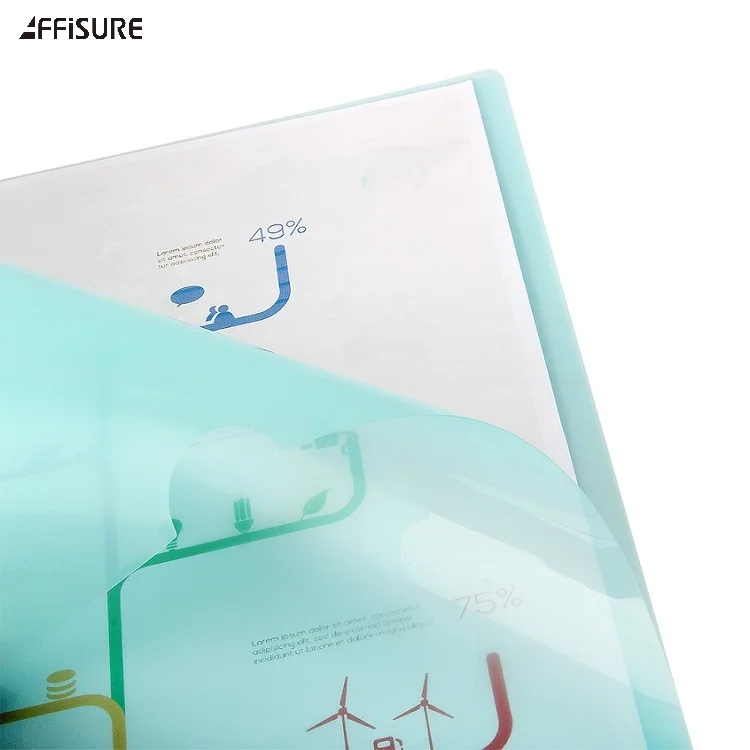 Popular Wholesale Custom Size Cheap PP PVC L Shape Folder Transparent Document File