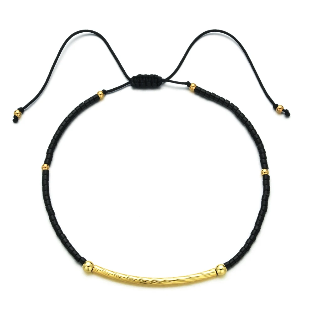 Pink Seed Beads Bracelet Adjustable String Miyuki Beaded Dainty Bracelets for Women Delica Chic Lucky Jewelry Pulseras