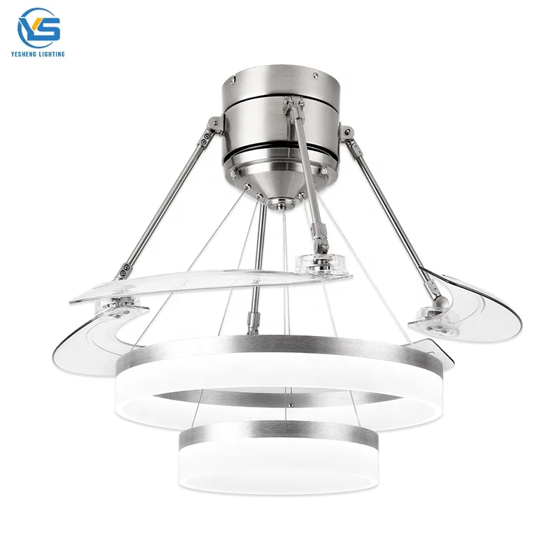 2040A 110v 220v Modern remote control bladeless ceiling fans with lights lamp led designer luz con ventilador oculto techo