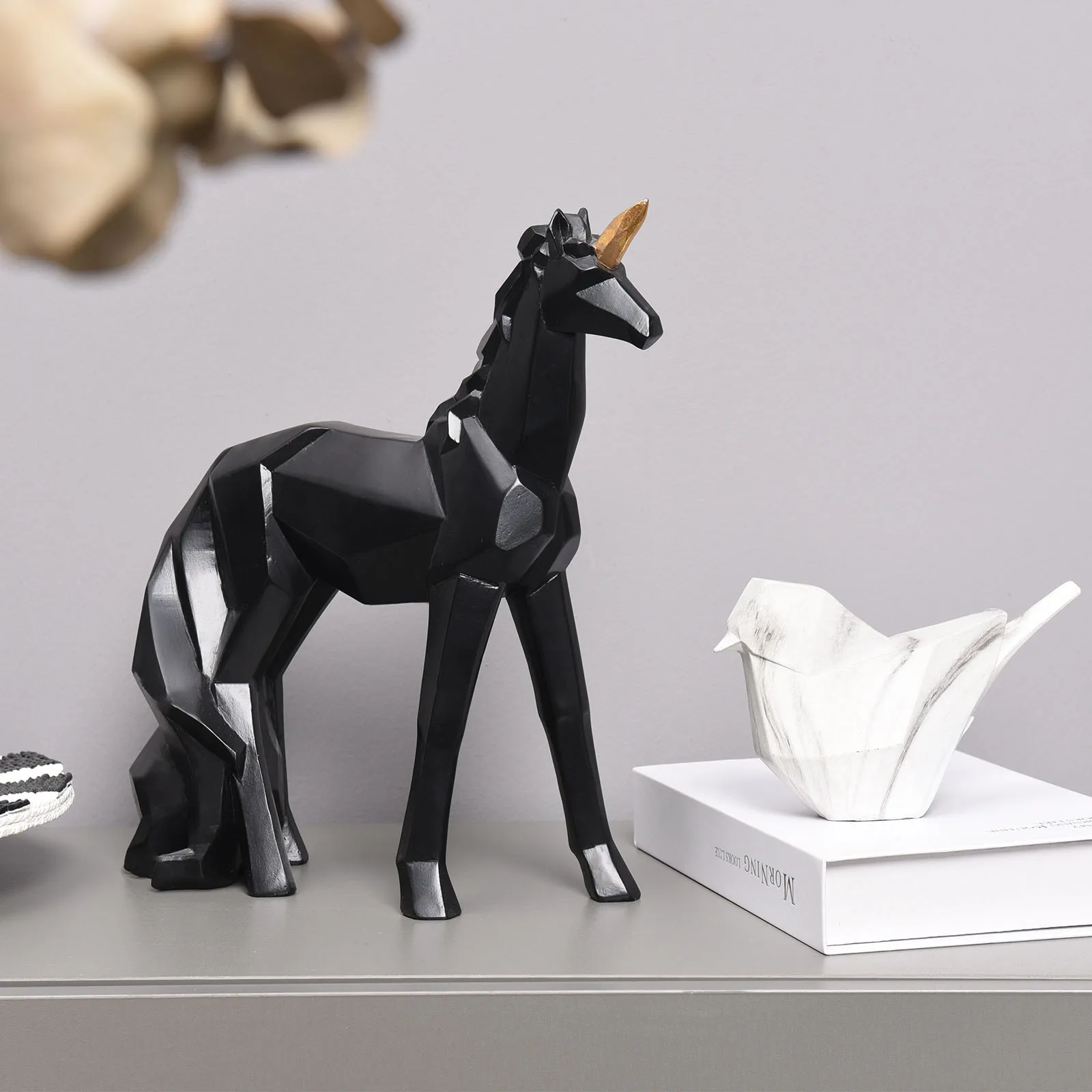 Customized products resin jump unicorn statue animal decoration restaurant for sale