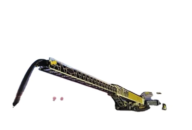 12.5m high sand stone mine coal corn selfpropelled mobile telescopic stack conveyor/ belt feeder