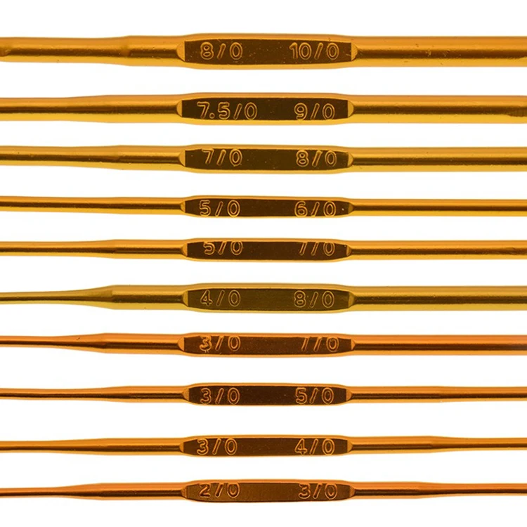 Weave Craft Sweater Knitting Metal Handle Craft Needles Alumina Double End Crochet Hook Knitting Needle(2mm-10mm)