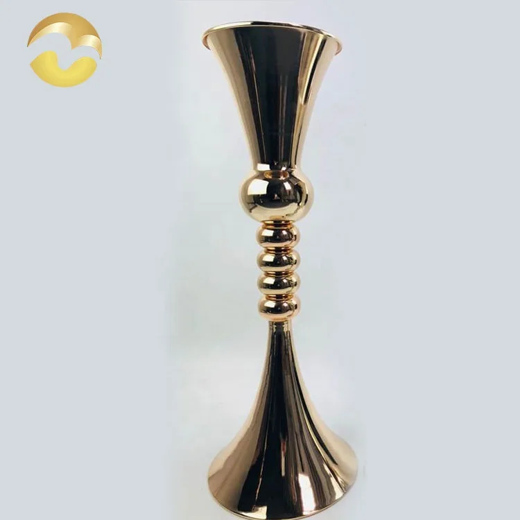 
Luxurious Modern Hotel Gold Metal Cylinder Flower Vases For Home Decor 