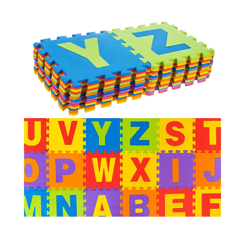 EN71 36pcs Alphabet and Number 30cm x 30cm Soft Puzzle Jigsaw Foam Play Mat For Kids