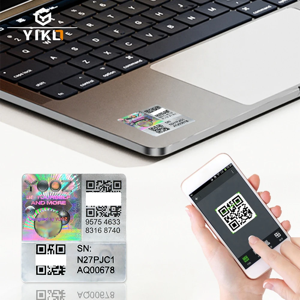 Custom Anti-counterfeit Label Sticker Scratch-off With Unique Number Security 3d Logo Hologram Scratching Qr Code Sticker