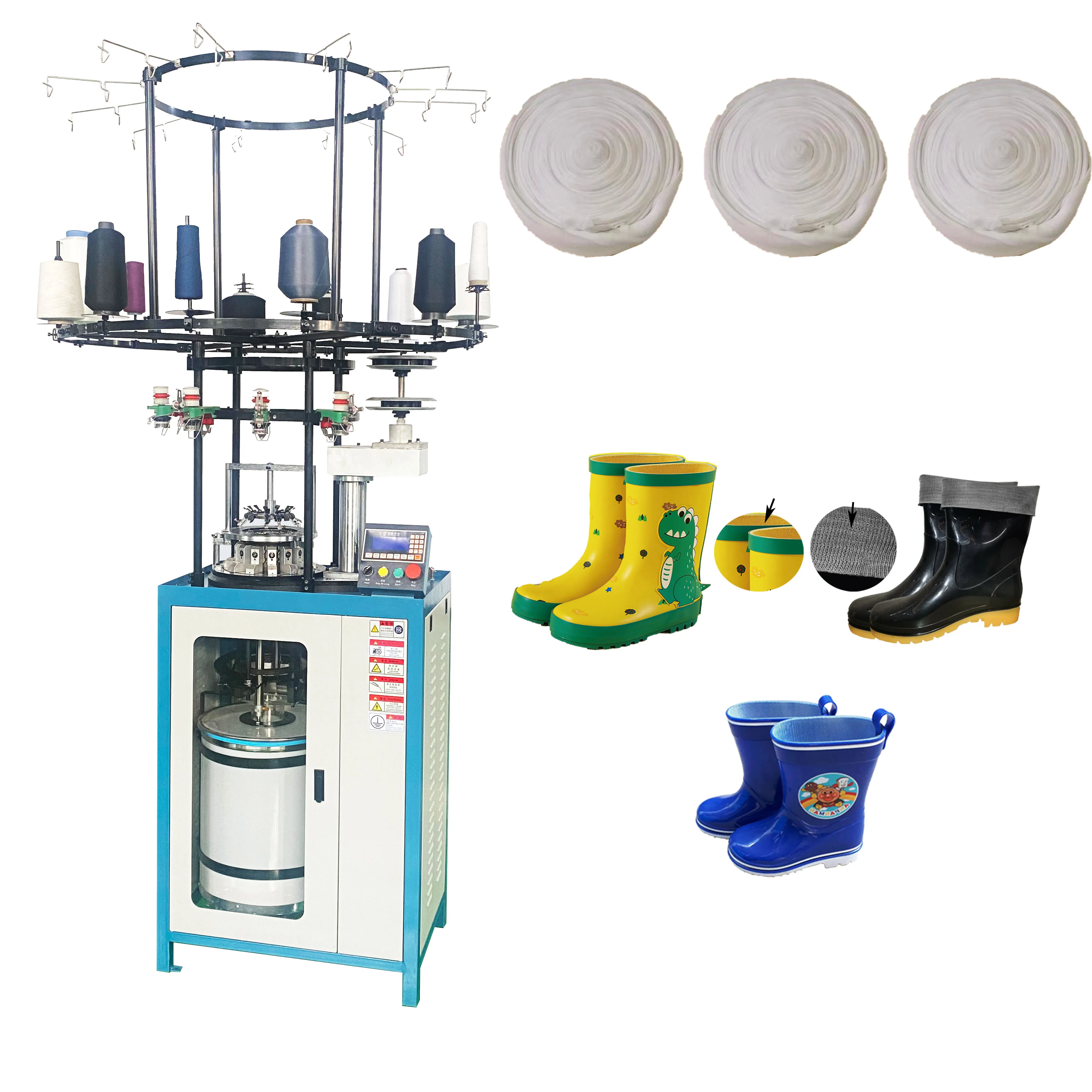 Multi functional rain boots lining socks ribbed machine