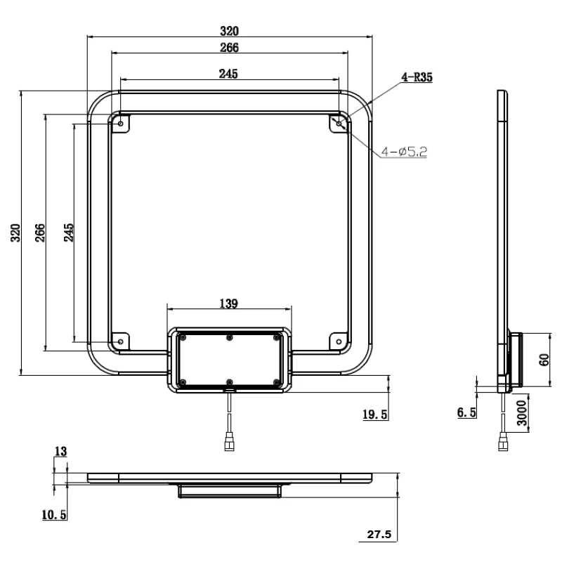 13.56mhz High Gain HF RFID Antenna for Fixed Reader,Production Management,Asset Tracking Access Control Systems