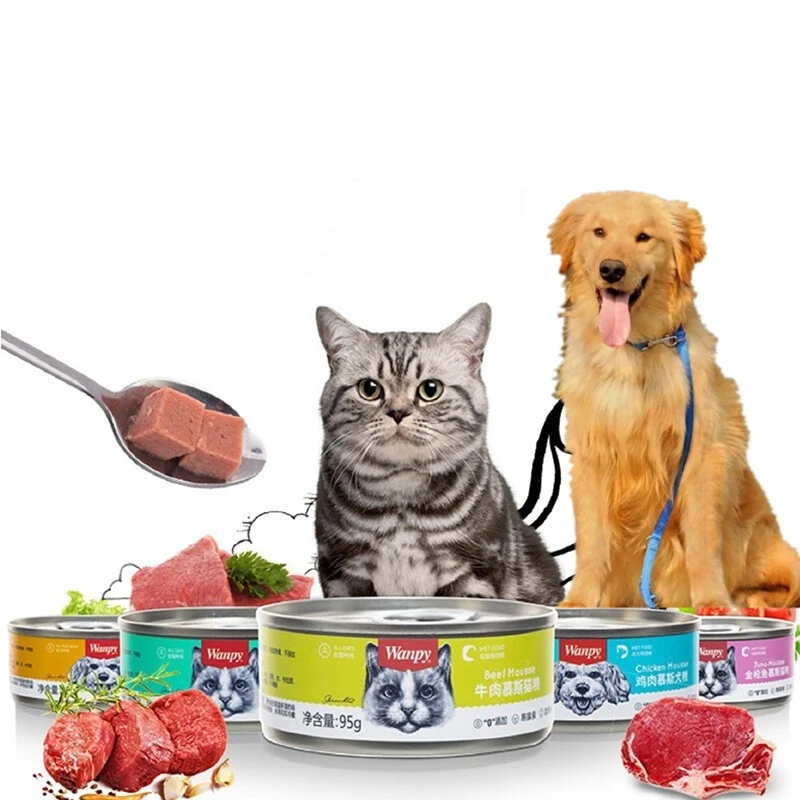 Ready Stock Wanpy 85g/95g/375g High Meat Volume Pet Canned Cat Treat Dog Food Soup type/Meat jelly type Pet Snack Canned