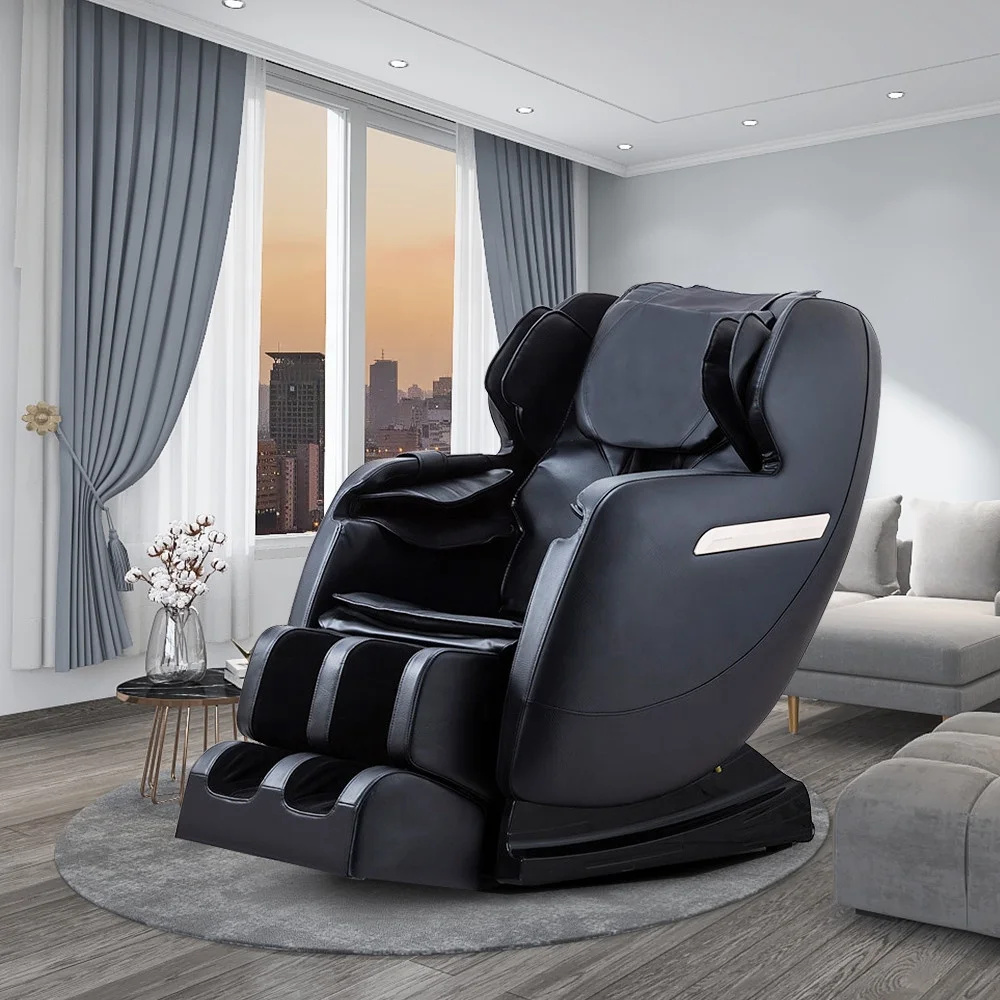 Home Office Cheap Price Full Body PU Leather Electric Small Heat Therapy Recliner 3D SL Track Zero Gravity Massage Chair
