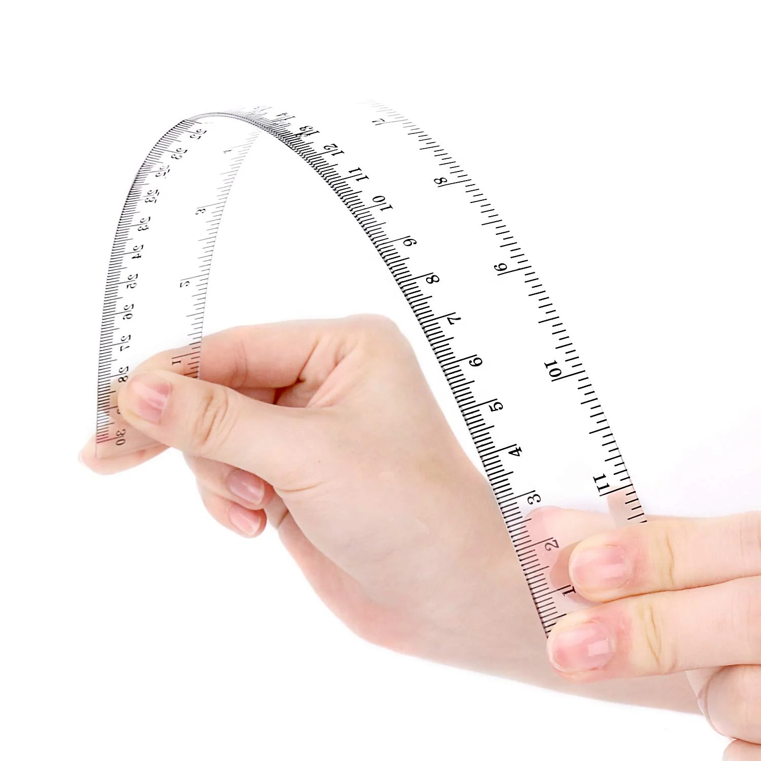 Good Quality Plastic Drawing Ruler Wear Resistant Antistatic Transparent Flexible Straight Ruler