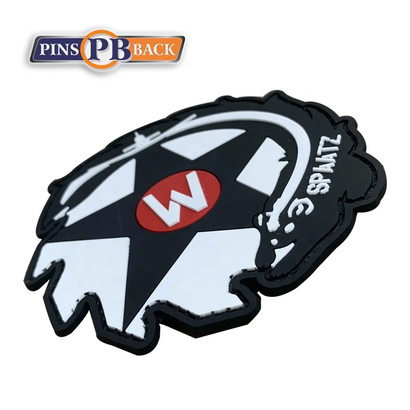 Zhonshan Factory  PVC Patch Custom for Sewing on Clothing Customized soft PVC rubber patch iron on backing