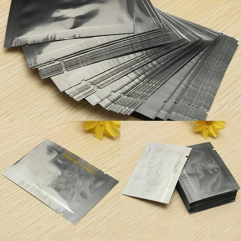 Silver Aluminum Foil Mylar Bags Vacuum Sealer Zip Lock Storage Pouches Anti Static Bags