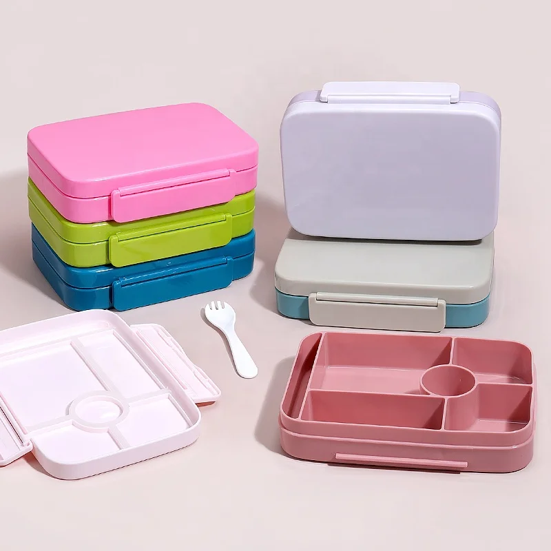 The Most Popular Products Bento Box 6 Compartments 1000 ml Lunch Box Kids Back to School Bento Lunch Box for Kids BPA Free