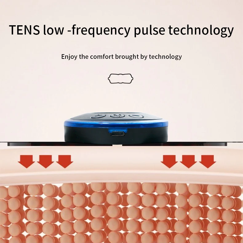 Pulse Massager Tens Micro-Electric Massage Lcd Display Portable Gel Pad Relief Pain Neck Cervical Massager