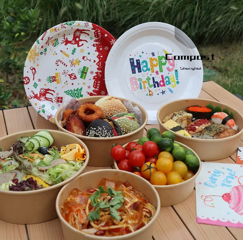 Good Performance Food Grade Disposable Paper Box Kraft Material paper Lunch Box for Food Packaging