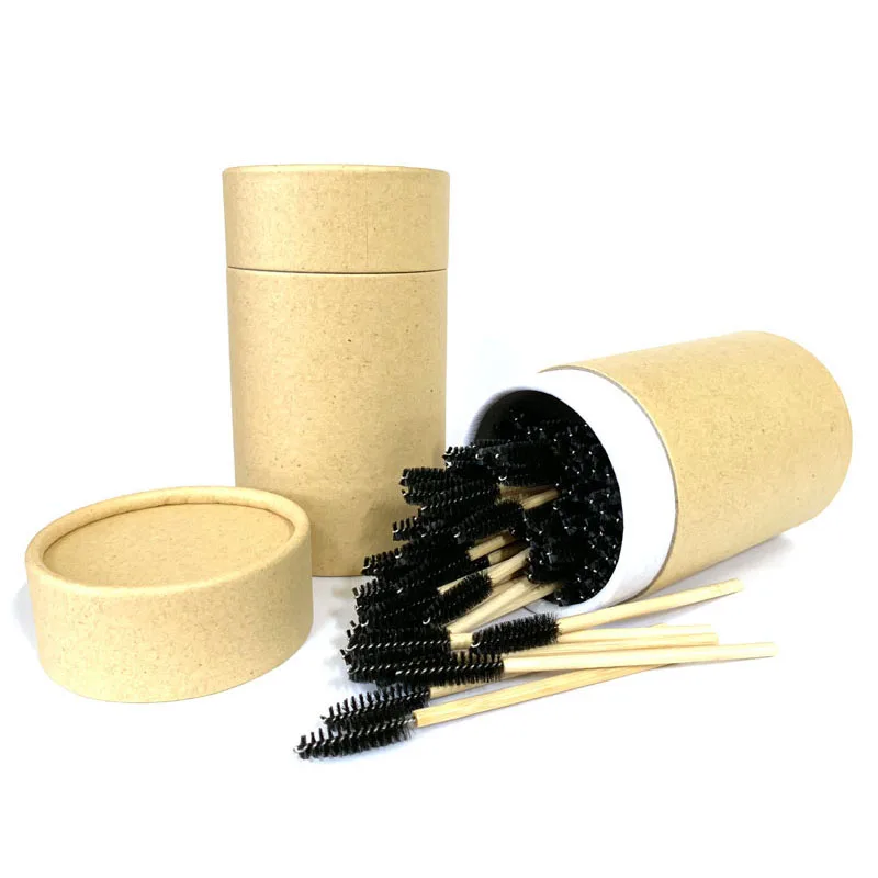 100 Counts Eco-friendly Bamboo Wand Mascara Applicators in Paper Tub