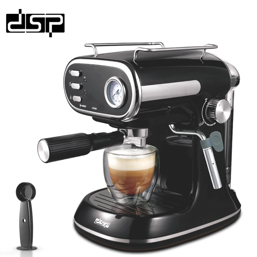 DSP Profesional Household Stainless Steel Electric Portable 15Bar Automatic Espresso Maker Machines with Foam Coffee Makers