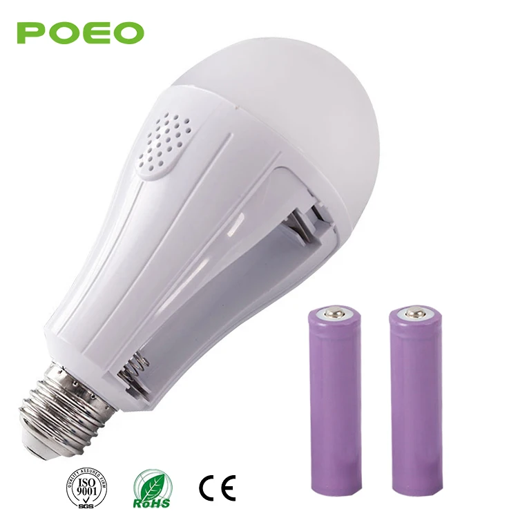 High Power Rechargeable Bulb 6500k 85-265v 15W Emergency Bulb E27 B22 Indoor Rechargeable Lamp
