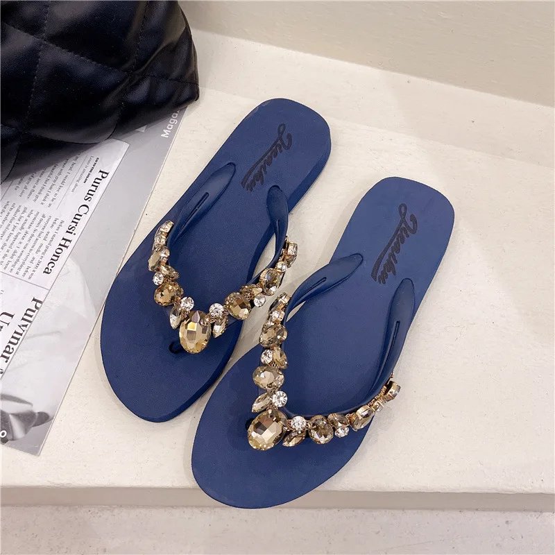 Wedding Glittering Diamond Flip Flop Eva Women Outdoor Soft Beach For Slippers Ladies Slipper