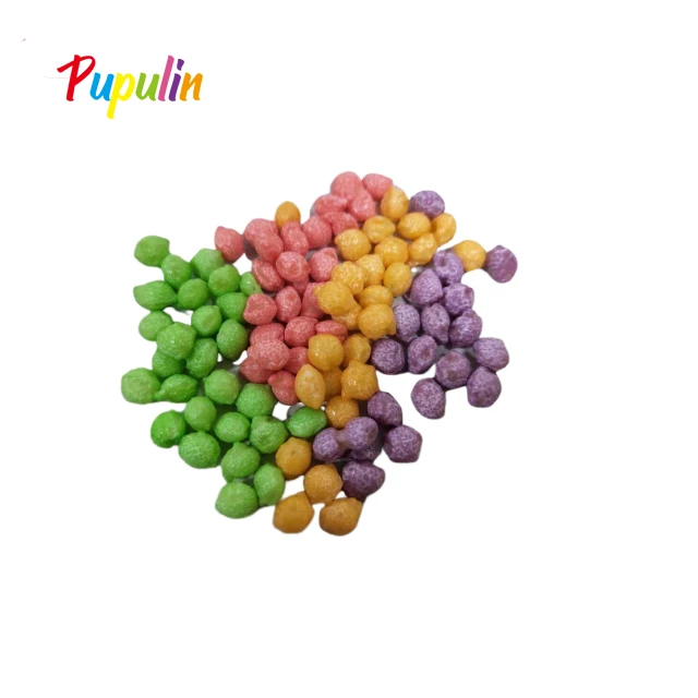 Wholesale Custom Vegan Colorful Mixed Fruit Flavour Gummy  Bean Bag Packing Mixed Mini Soft Chewy Candy crunch candy