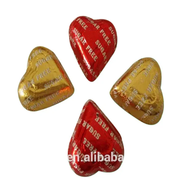 Factory printed colorful embossed food grade gold aluminum foil for chocolate candy wrapper