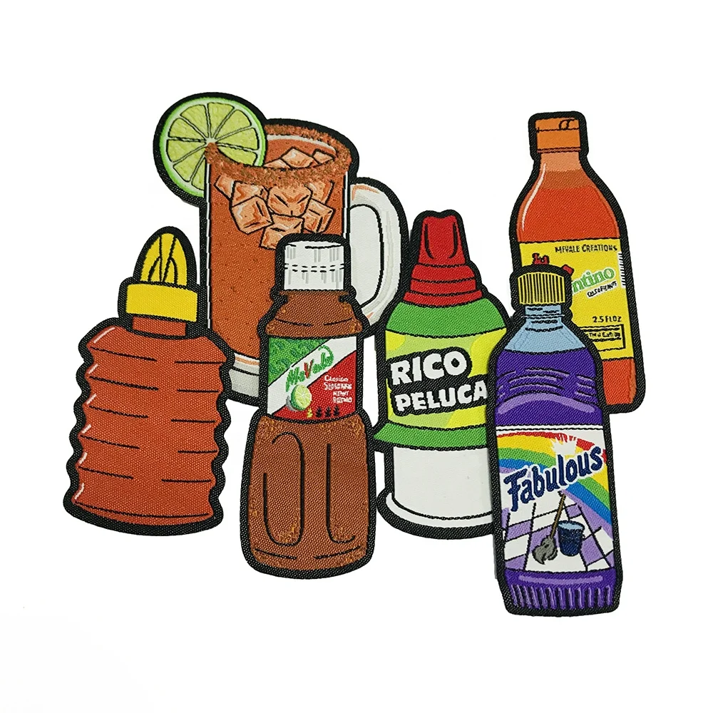 New idea textile sticker for plastic, glass, DIY decorative packaging fabric textile sticker label