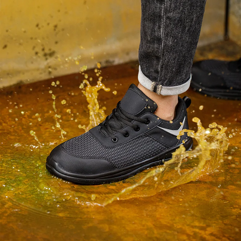Lightweight waterproof steel toe puncture proof men safety shoes breathable work shoes