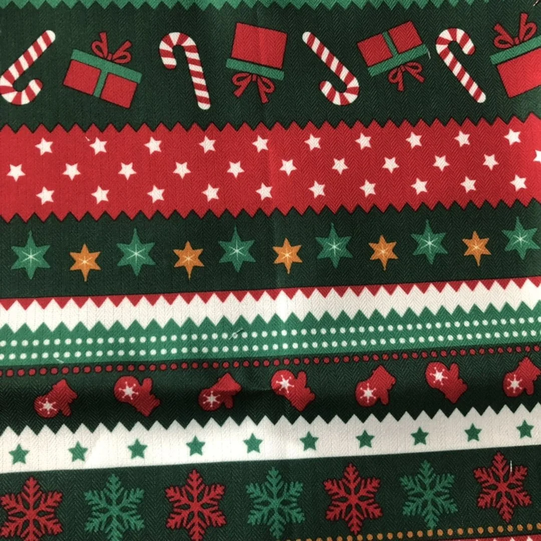 2020 new printed pattern available 100 polyester brushed fabric Christmas decoration