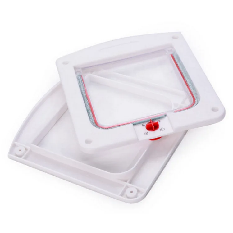 4 Way Security Lock Dog Cats Flap Door Kitten ABS Plastic Small Pet Gate Door Kit Cat Dogs Flap Door PD2021071304