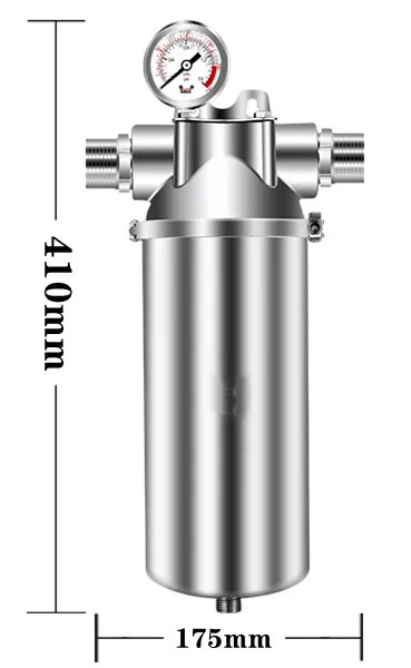 10inch 20inch stainless steel pre water filter housing water purifier house pre filter backwash