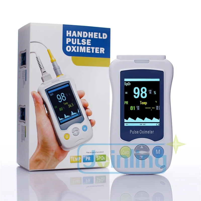 Handheld Pulse Oximeter With Temperature Detector