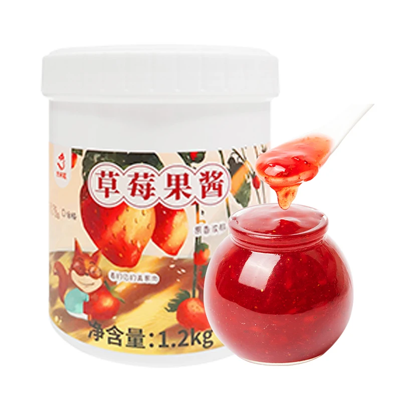 wholesale jams compnies bulk sweet fruit flavors strawberry aseptic jam with pulp for bubble tea