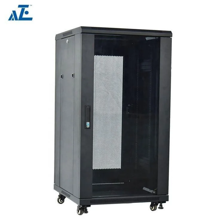 18U Standing Network Cabinet Rack 22u Server Box Enclosure Locking Front Glass Door & Rear Solid Door & Side Panels 600mm Deep