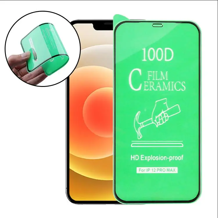 9D 21D 100D Full Body Full Crystal Clear Protective Film Mica Glass Ceramic Screen Protector For iPhone 11 12 13 Pro