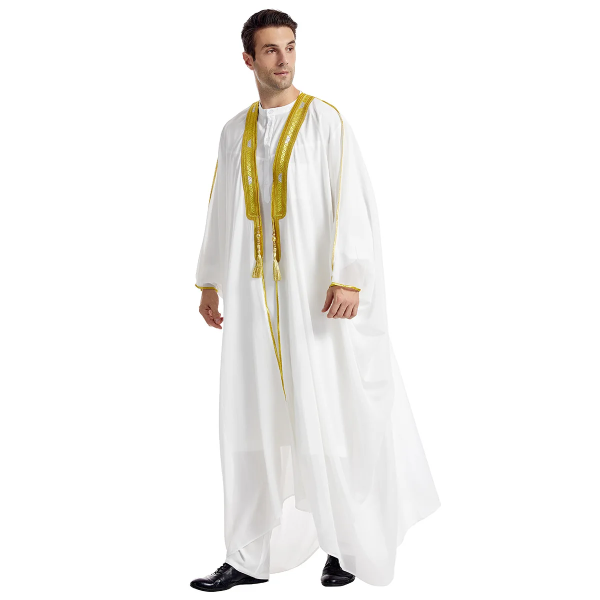Muslim Arab Men Thobe Thawb Caftan Suit Islamic Clothing Abaya Saudi Men