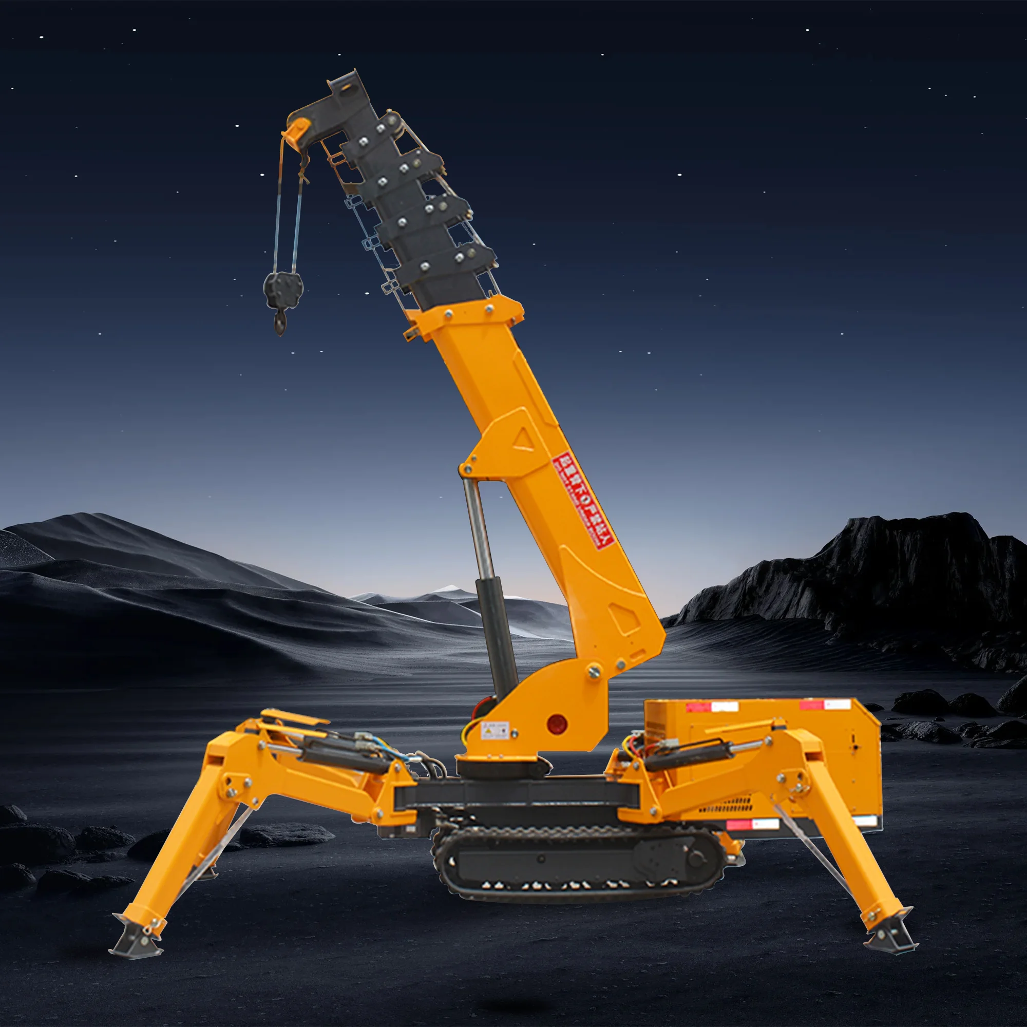 mini spider crane 3 ton with hydraulic bucket CE Euro 5 crawler cane spider
