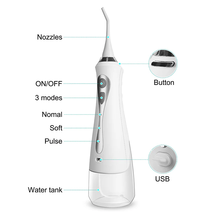 Water Flosser Teeth Cleaning Professional Cordless Rechargeable Dental Oral Rinse Super Spray,4 Sprinkler Heads Px7 Waterproof