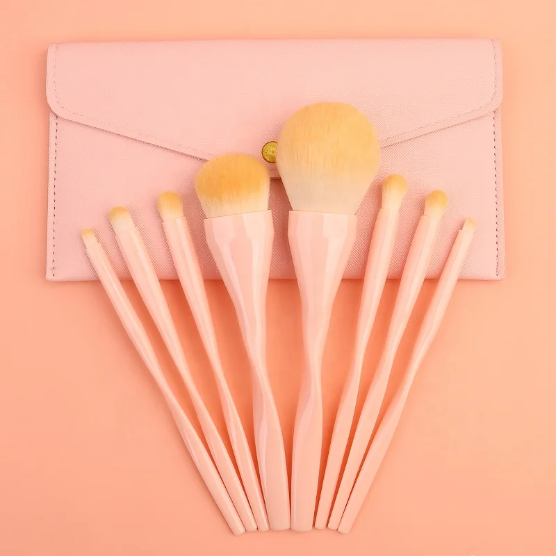 8pcs Soft Makeup Brushes Tools Cosmetic Beauty Makeup Brush Sets with Leather Case