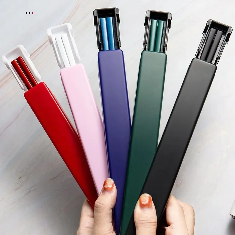 Custom Logo Titanium Chopsticks Reusable Chopsticks Stainless Steel Chopsticks With Case