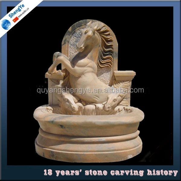 Hand-carved outdoor wall fountain waterfalls wall-type natural stone marble beauty figure fountain