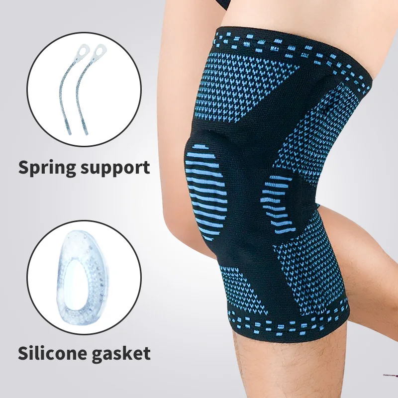 Advanced Nylon Knee Compression Support Brace Sleeve Protector with Silicon Pads for Fitness Sports Gym Exercise Weightlifting