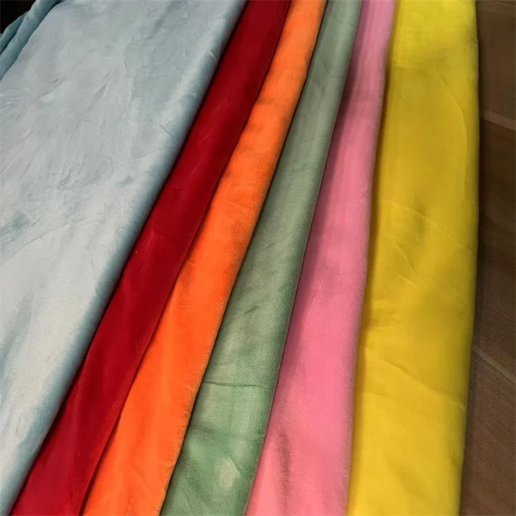 High quality 95 polyester 5 spandex toy fabric solid color super soft stretch velvet pajamas fabric